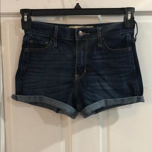 Dark wash, high rise shorts
